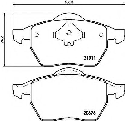 Комплект тормозных колодок, дисковый тормоз 8DB 355 008-021 HELLA
