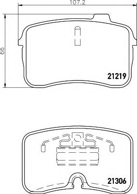 Комплект тормозных колодок, дисковый тормоз 8DB 355 008-201 HELLA