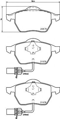 Комплект тормозных колодок, дисковый тормоз 8DB 355 008-411 HELLA