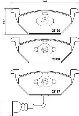Комплект тормозных колодок, дисковый тормоз 8DB 355 008-551 HELLA