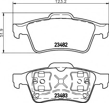 Комплект тормозных колодок, дисковый тормоз 8DB 355 009-121 HELLA