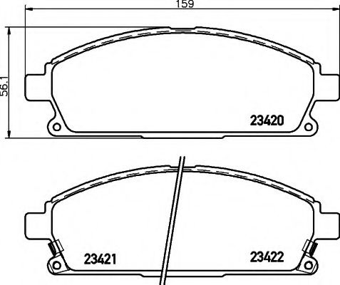 Комплект тормозных колодок, дисковый тормоз 8DB 355 009-661 HELLA