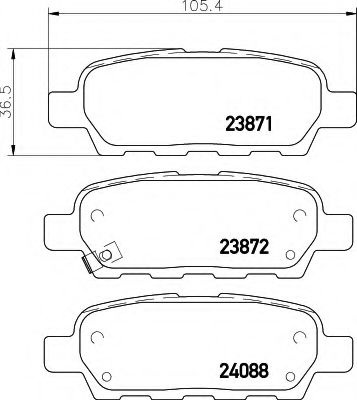 Комплект тормозных колодок, дисковый тормоз 8DB 355 010-241 HELLA