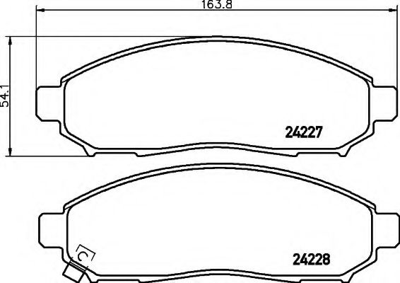 Комплект тормозных колодок, дисковый тормоз 8DB 355 012-071 HELLA