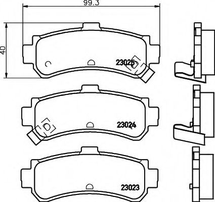 Комплект тормозных колодок, дисковый тормоз 8DB 355 017-191 HELLA