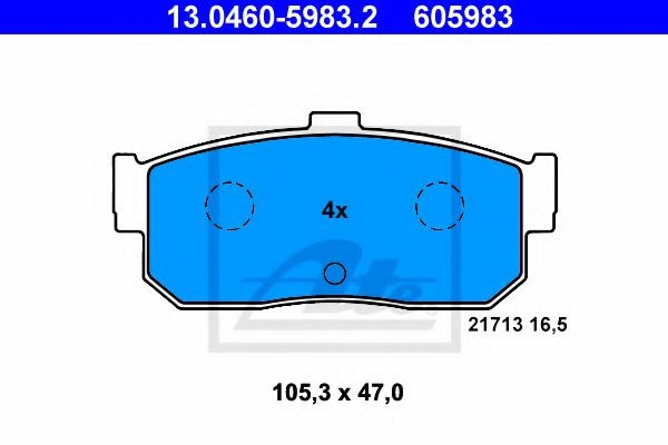 Комплект тормозных колодок, дисковый тормоз 13.0460-5983.2 ATE