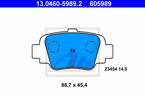 Комплект тормозных колодок, дисковый тормоз 13.0460-5989.2 ATE
