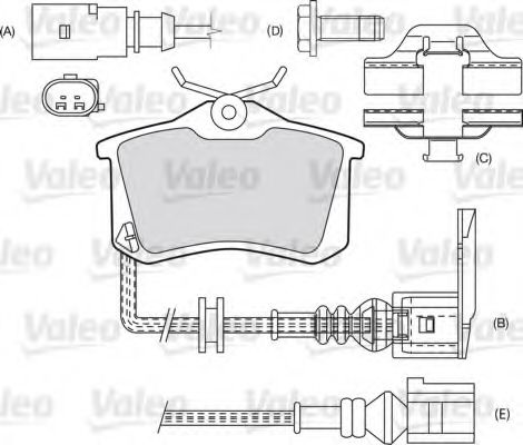 Комплект тормозных колодок, дисковый тормоз 598559 VALEO