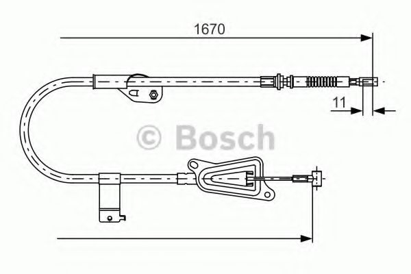Трос, стояночная тормозная система 1 987 477 943 BOSCH