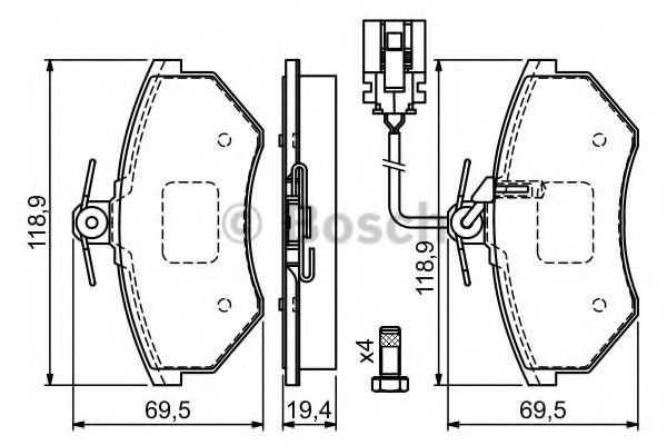Комплект тормозных колодок, дисковый тормоз 0 986 460 948 BOSCH