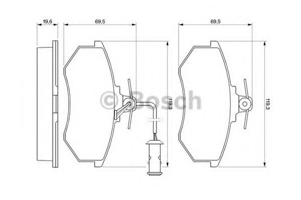Комплект тормозных колодок, дисковый тормоз 0 986 466 693 BOSCH