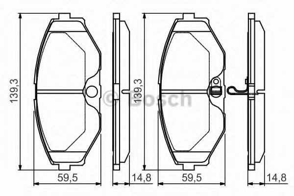 Комплект тормозных колодок, дисковый тормоз 0 986 495 147 BOSCH
