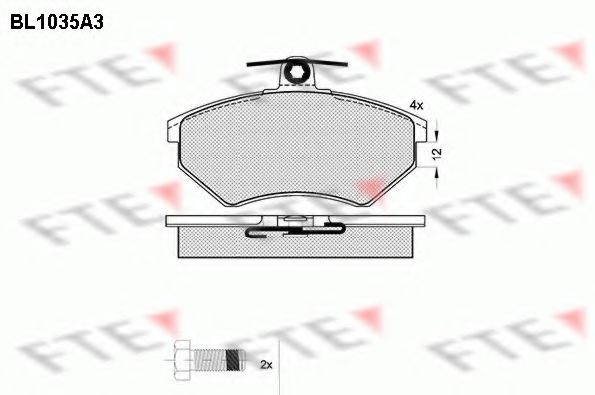 Комплект тормозных колодок, дисковый тормоз BL1035A3 FTE
