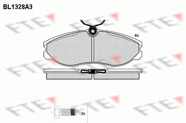 Комплект тормозных колодок, дисковый тормоз BL1328A3 FTE