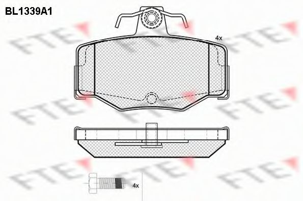 Комплект тормозных колодок, дисковый тормоз BL1339A1 FTE