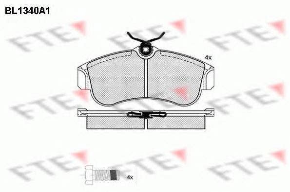Комплект тормозных колодок, дисковый тормоз BL1340A1 FTE
