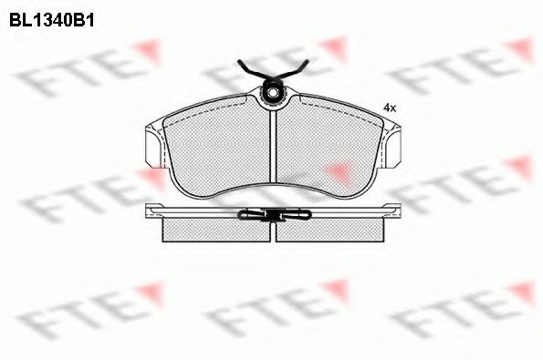 Комплект тормозных колодок, дисковый тормоз BL1340B1 FTE