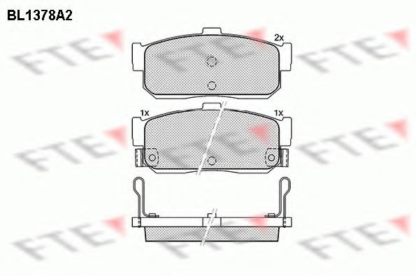 Комплект тормозных колодок, дисковый тормоз BL1378A2 FTE