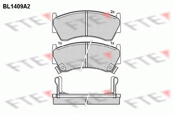 Комплект тормозных колодок, дисковый тормоз BL1409A2 FTE