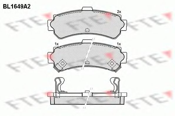 Комплект тормозных колодок, дисковый тормоз BL1649A2 FTE