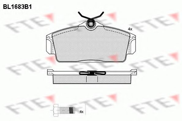 Комплект тормозных колодок, дисковый тормоз BL1683B1 FTE