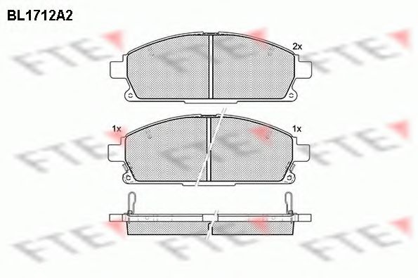 Комплект тормозных колодок, дисковый тормоз BL1712A2 FTE
