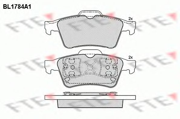 Комплект тормозных колодок, дисковый тормоз BL1784A1 FTE