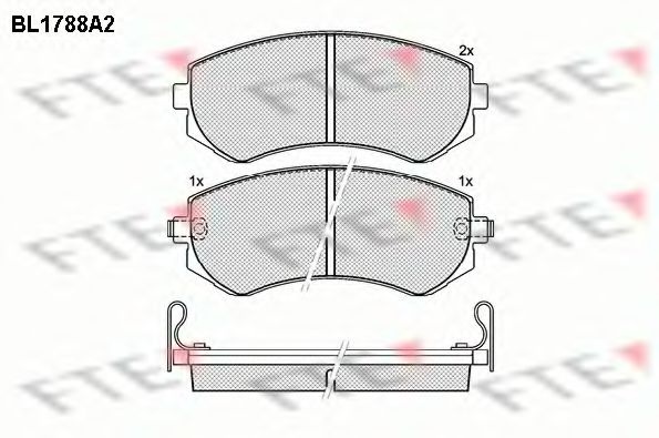 Комплект тормозных колодок, дисковый тормоз BL1788A2 FTE