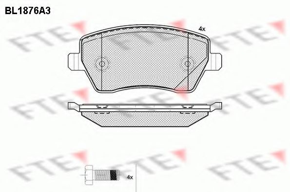 Комплект тормозных колодок, дисковый тормоз BL1876A3 FTE