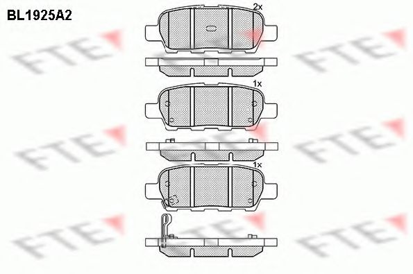 Комплект тормозных колодок, дисковый тормоз BL1925A2 FTE