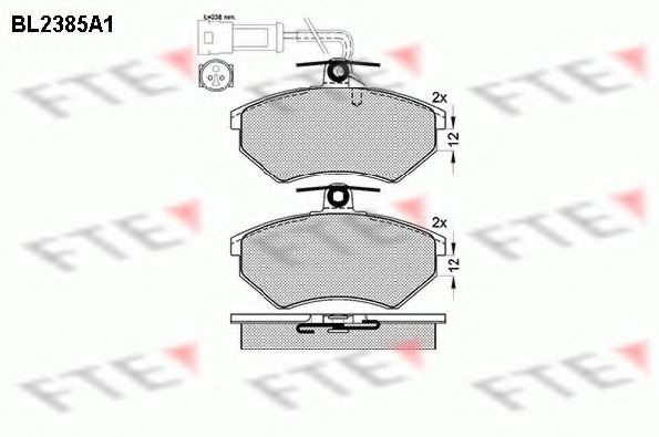 Комплект тормозных колодок, дисковый тормоз BL2385A1 FTE