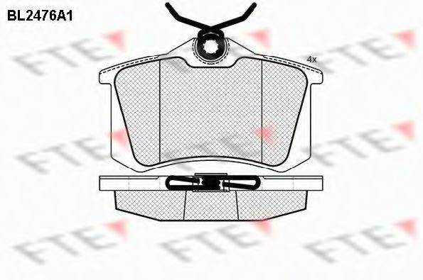 Комплект тормозных колодок, дисковый тормоз BL2476A1 FTE
