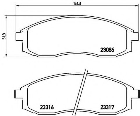 Комплект тормозных колодок, дисковый тормоз P 54 032 BREMBO