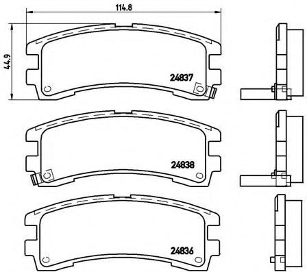 Комплект тормозных колодок, дисковый тормоз P 56 017 BREMBO
