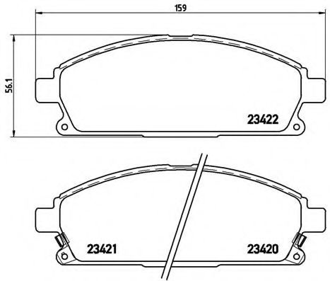 Комплект тормозных колодок, дисковый тормоз P 56 040 BREMBO