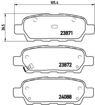 Комплект тормозных колодок, дисковый тормоз P 56 046 BREMBO