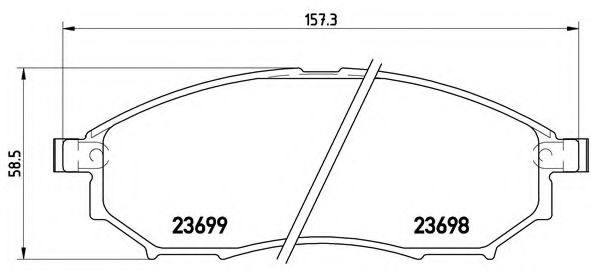 Комплект тормозных колодок, дисковый тормоз P 56 058 BREMBO