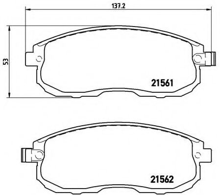 Комплект тормозных колодок, дисковый тормоз P 56 065 BREMBO