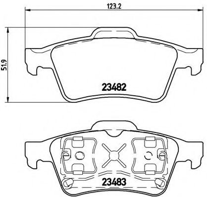 Комплект тормозных колодок, дисковый тормоз P 59 044 BREMBO