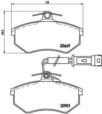 Комплект тормозных колодок, дисковый тормоз P 85 016 BREMBO