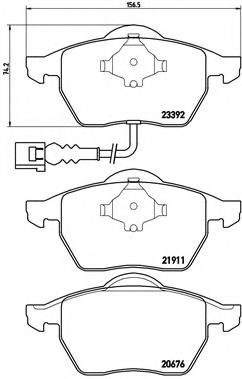 Комплект тормозных колодок, дисковый тормоз P 85 045 BREMBO