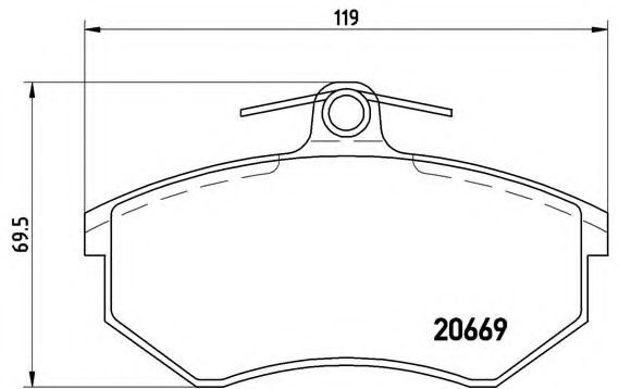 Комплект тормозных колодок, дисковый тормоз P 85 092 BREMBO