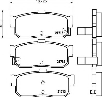 Комплект тормозных колодок, дисковый тормоз MDB1707 MINTEX