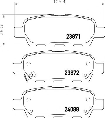 Комплект тормозных колодок, дисковый тормоз MDB2261 MINTEX