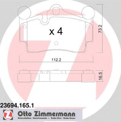 Комплект тормозных колодок, дисковый тормоз 23694.165.1 ZIMMERMANN