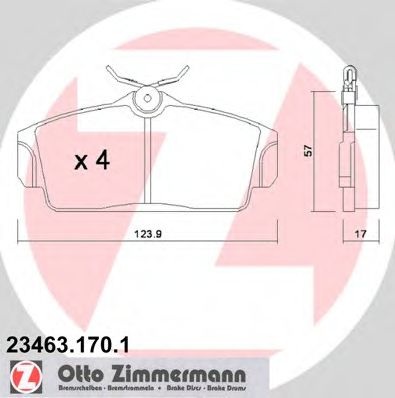 Комплект тормозных колодок, дисковый тормоз 23463.170.1 ZIMMERMANN