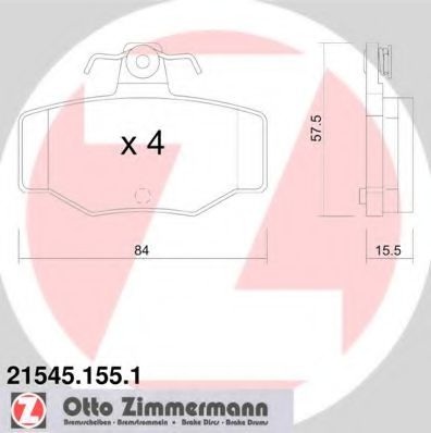 Комплект тормозных колодок, дисковый тормоз 21545.155.1 ZIMMERMANN