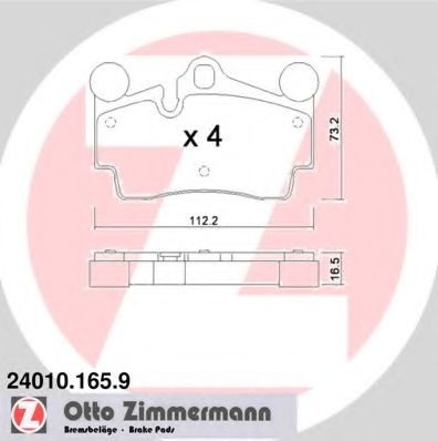 Комплект тормозных колодок, дисковый тормоз 24010.165.9 ZIMMERMANN
