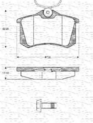Комплект тормозных колодок, дисковый тормоз 363702161022 MAGNETI MARELLI