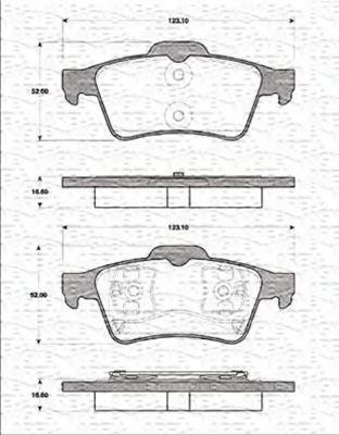 Комплект тормозных колодок, дисковый тормоз 363702161273 MAGNETI MARELLI